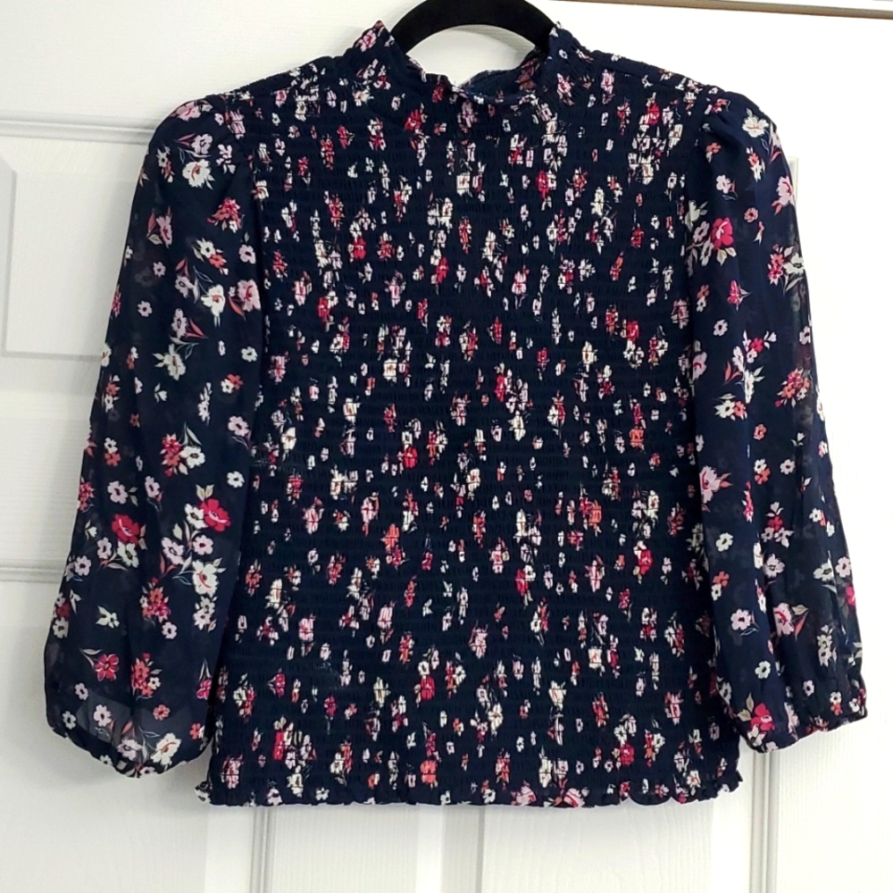 Floral peasant blouse